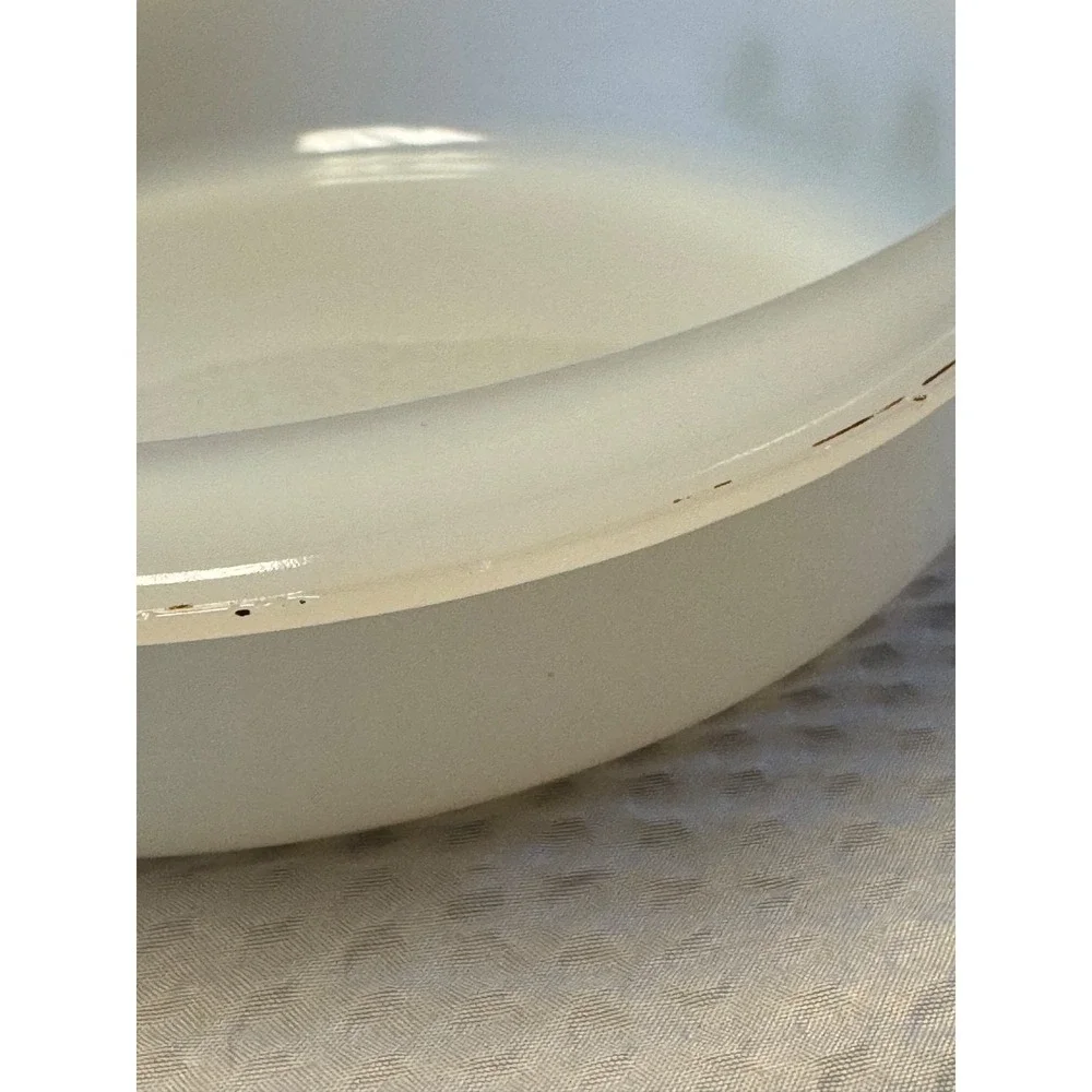 Vintage Glasbake Green Daisy Round 8